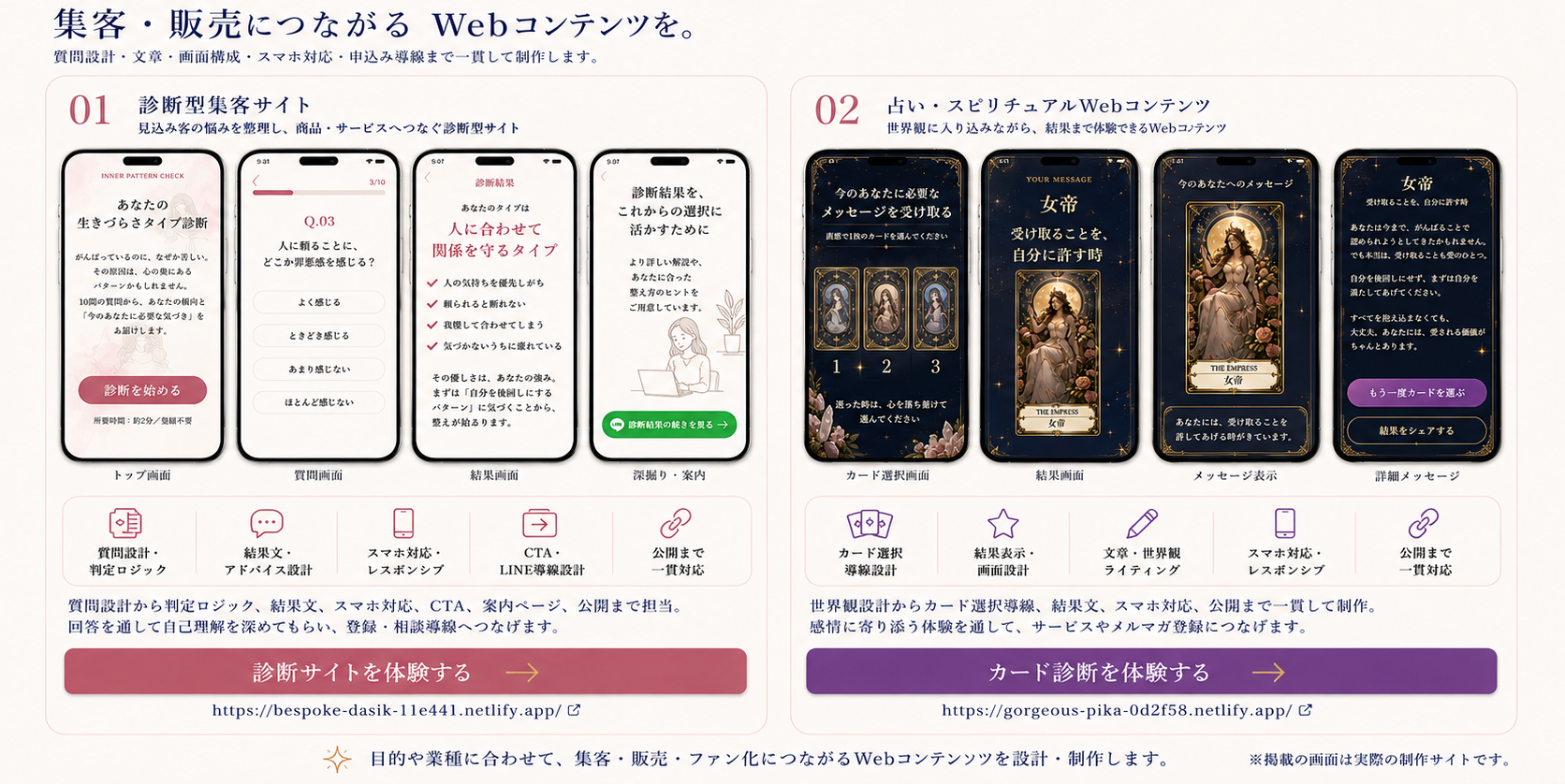 集客・販売につながる Webコンテンツを。